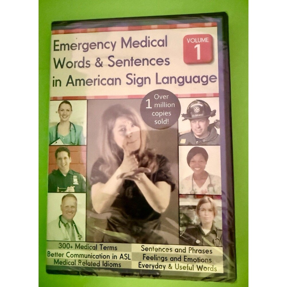 American Sign Language Emergency Medical Words Vol. 1 &2 (DVD, Sealed